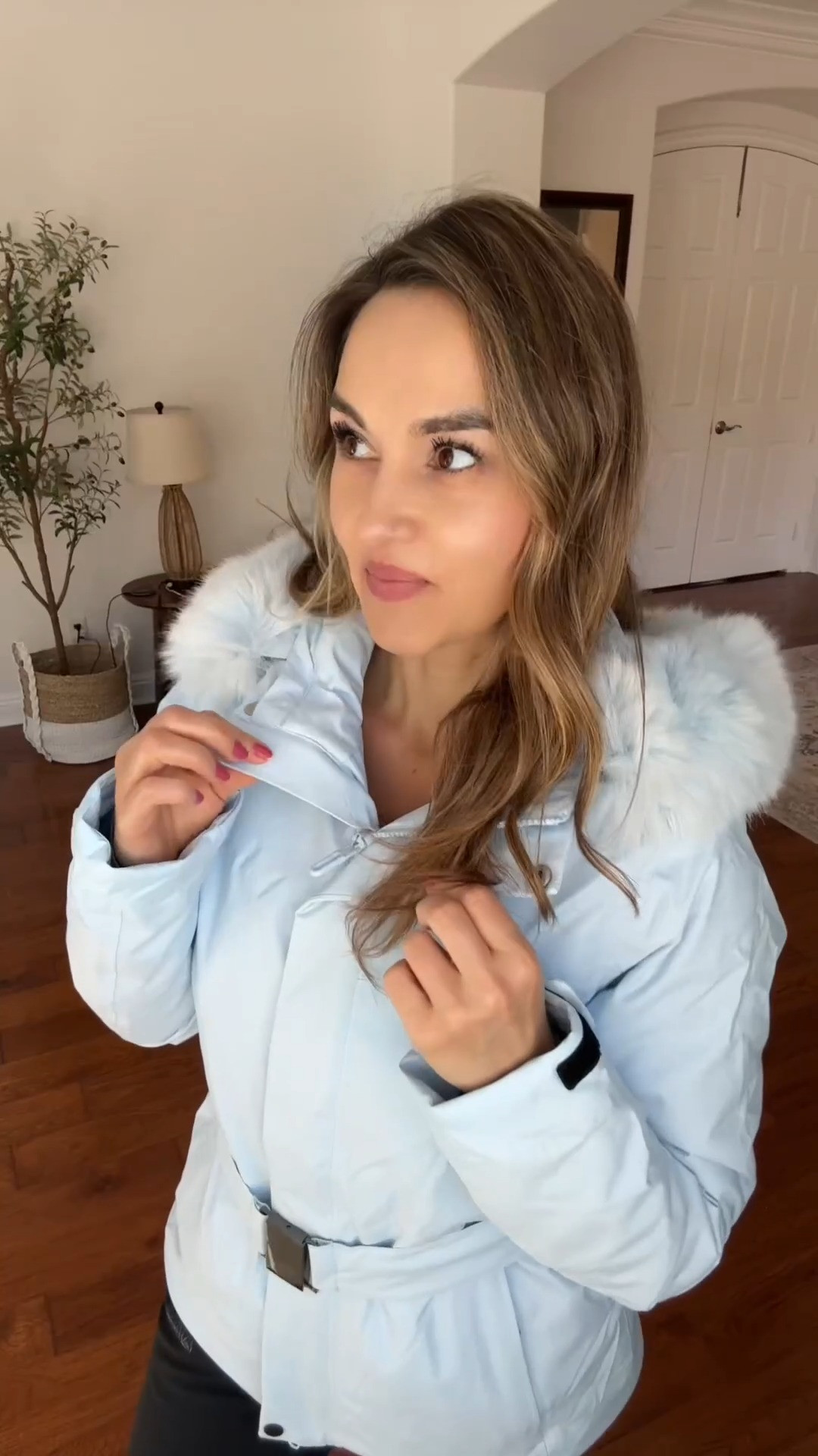 Cute Ski Jacket & Ski Pants | Winter Ski Outfit Inspo ❄️⛷️** Heading to the mountains this winter? ❄️ I'm loving this light blue ski jacket paired with classic black ski pants for a cute and sporty winter outfit! The belted waist creates a flattering silhouette, while the cozy hood adds the perfect winter touch. Such a pretty color combination for skiing, snowboarding, mountain vacations, or a snowy winter getaway. Add a warm beanie, gloves, and snow boots to complete the look! Save this outfit for your next ski trip! 💙 #affiliate #SkiOutfit #SkiJacket #SkiPants #WinterOutfit #SkiFashion #SkiOutfitInspo #CuteSkiOutfit #WinterFashion #SnowOutfit #SnowVacation #SkiTrip #SkiTripOutfit #SkiStyle #SnowboardingOutfit #MountainGetaway #WinterVacation #WinterWardrobe #ApresSki #ApresSkiStyle #ColdWeatherOutfit #WinterJacket #FashionOver40 #Over40Style #AmazonFashion #AmazonFinds