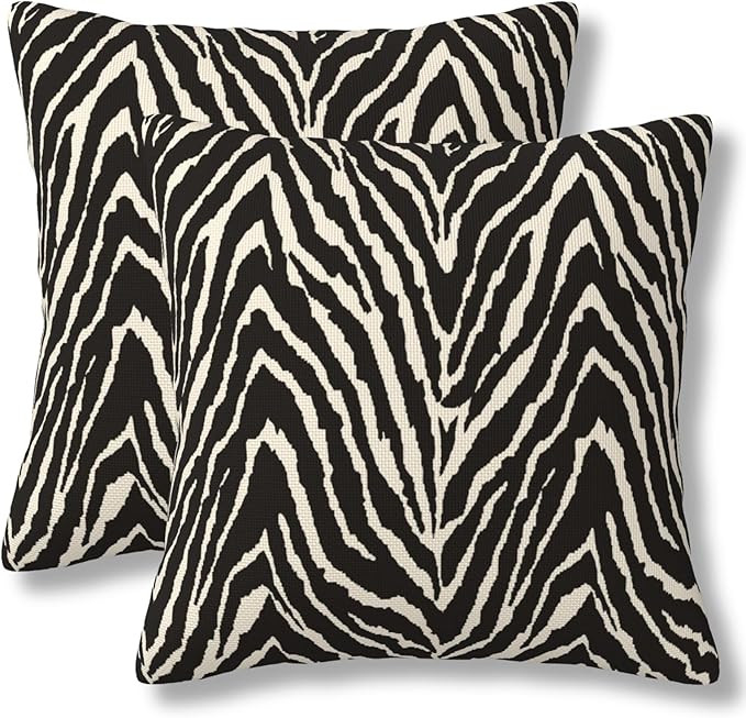 Zebra Throw Pillow Covers Black and White Zebra Seamless Pattern Pillow Cover 18x18 Inch Set of 2... | Amazon (US)