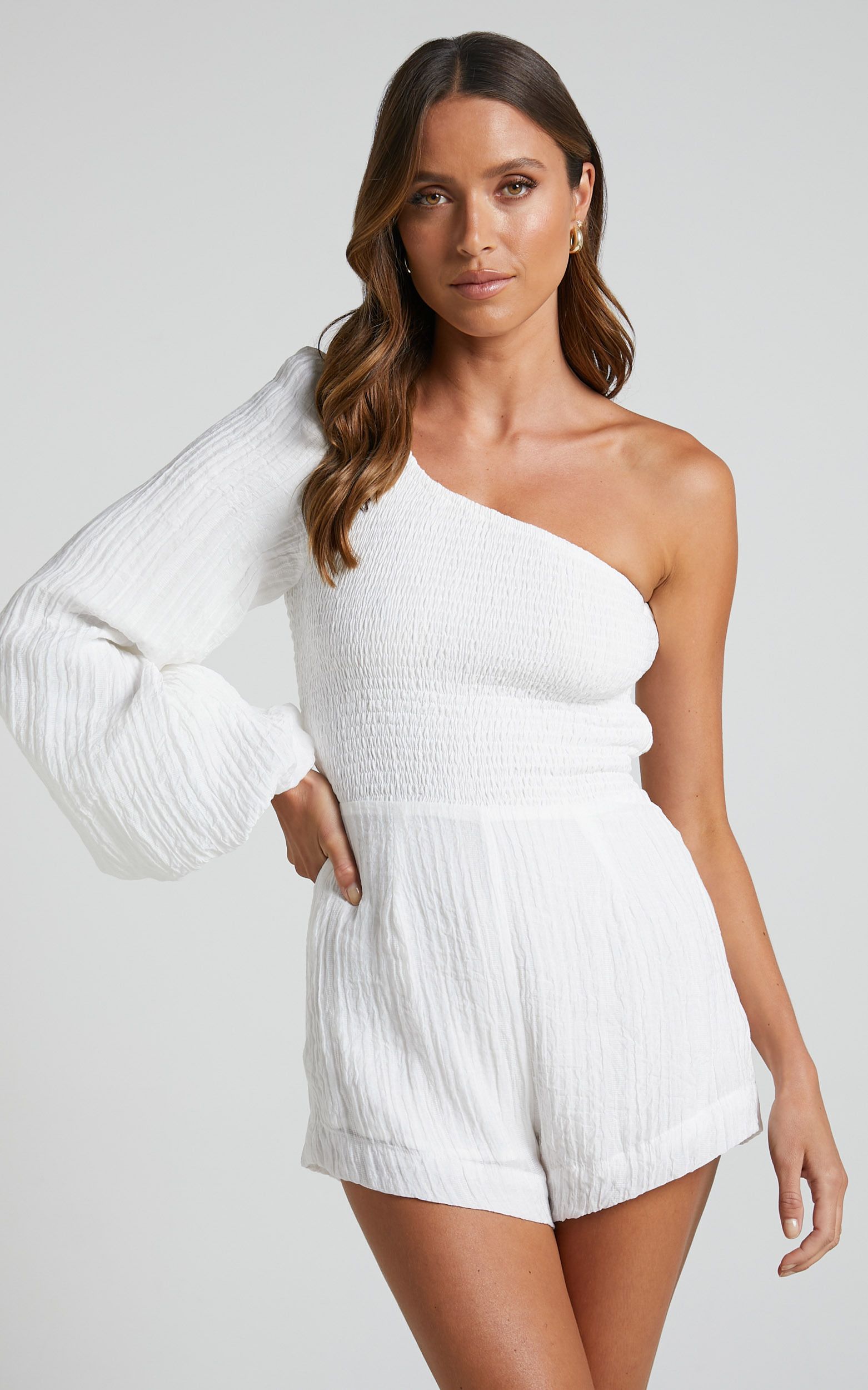 Runaway The Label - Norah Playsuit in White | Showpo (US, UK & Europe)