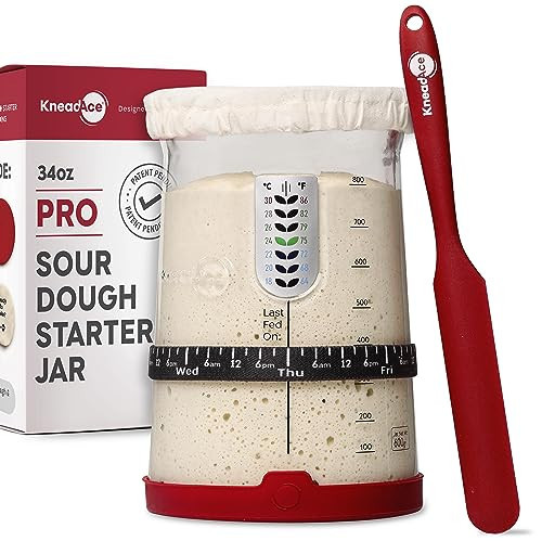 KneadAce Pro Sourdough Bread Starter Kit- 34 oz Large Capacity Sourdough Starter Jar with 5 unique features for the perfect sour dough bread & sourdough starter kit- sourdough bread baking supplies | Amazon (US)