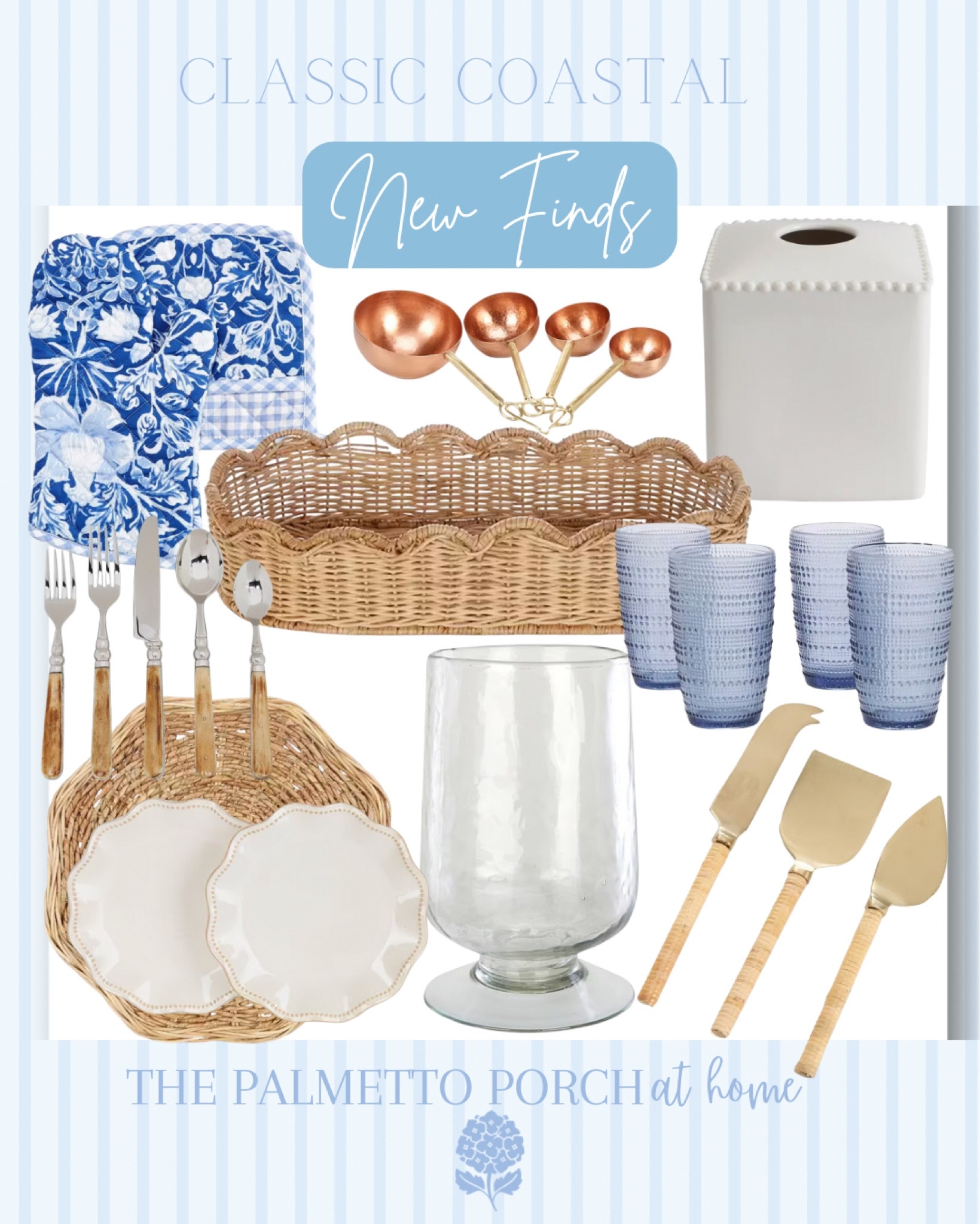 Classic coastal home decor | blue & white | rattan 

#LTKHome
