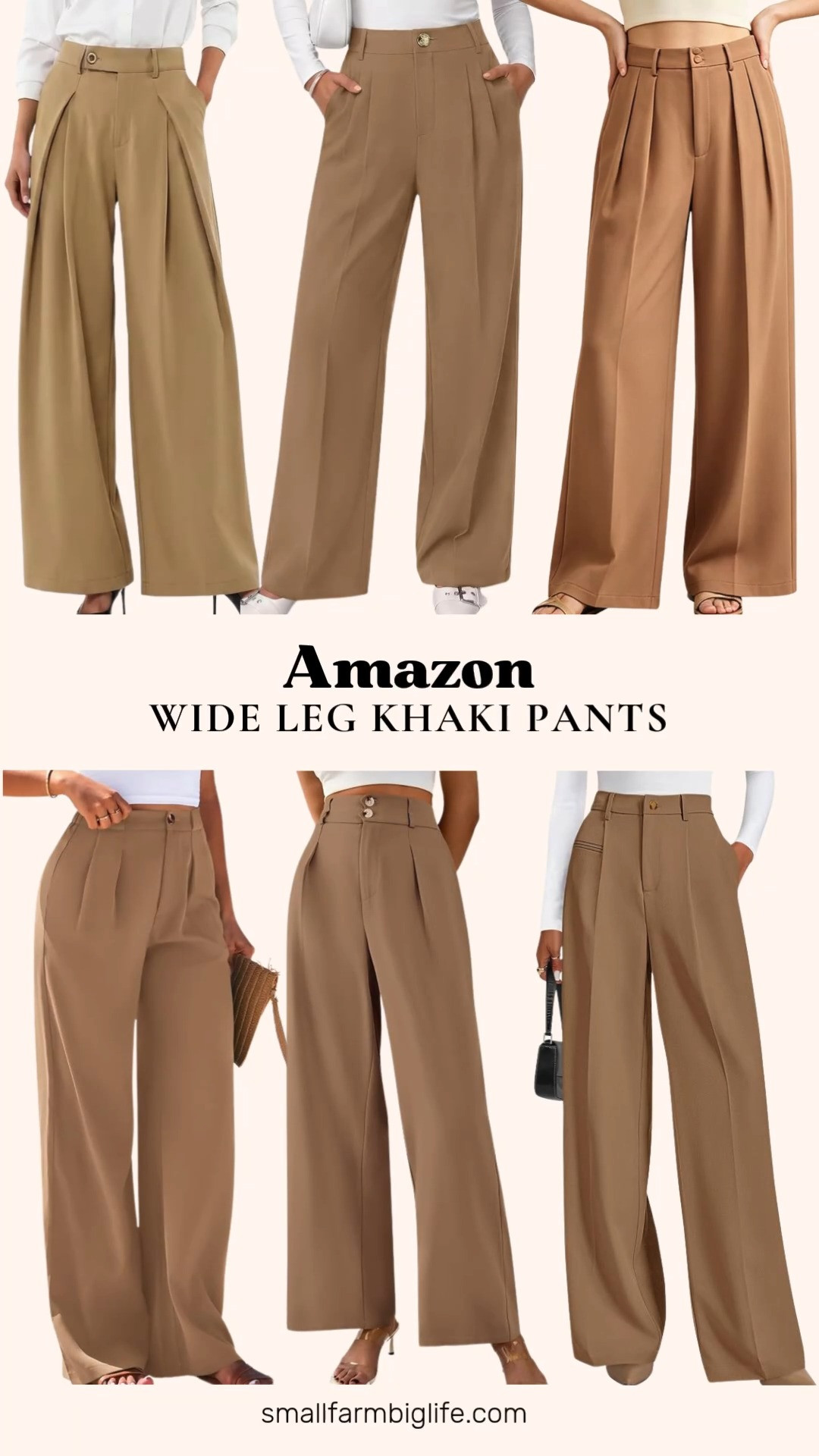 Wide leg khaki pants are the easiest way to build a polished, work ready outfit this fall, and this lineup is full of great options. The PRettyGarden tailored wide leg pants and the BTFBM front pleated pair both have that high waisted, flowy palazzo silhouette that works perfectly for the office or an interview outfit.

If you want something with a little more structure, the Cicy Bell pleated high waisted trousers have a loose, baggy fit that's still polished enough for business casual, while the KIRUNDO options come in both an elastic waist button style and a zip up version with an elastic back for extra comfort throughout the day.

For an everyday work pant with pockets built in, the elastic high waist palazzo trousers are a simple, comfortable option that pairs easily with a blouse or sweater. Every pair here works for teacher outfits, business casual workwear, or just an easy travel outfit when you want something comfortable but put together.

#amazonfashion #wideleg #businesscasual #workoutfits #falloutfits 

 #LTKootd #LTKOver40 #LTKWorkwear