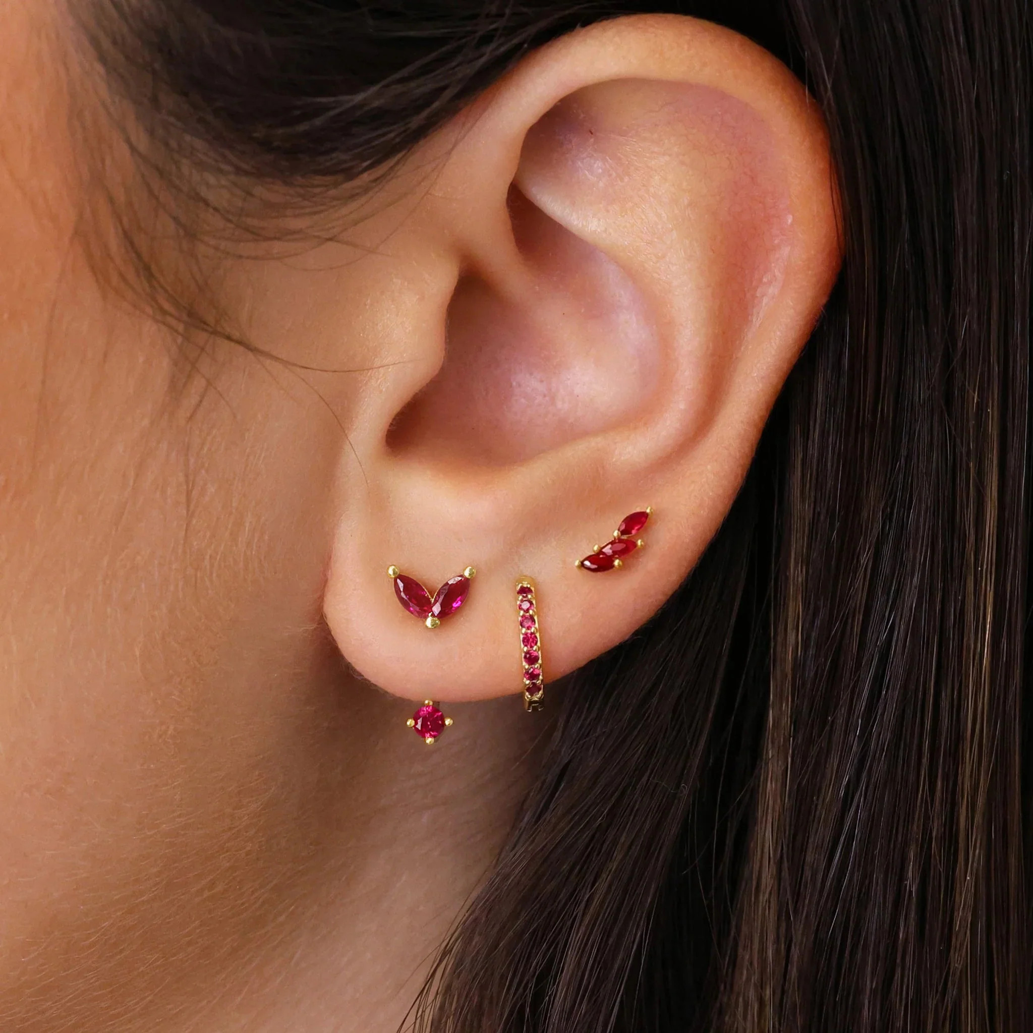 Ruby Marquise Front Back Set | eyrful | Eyrful Artistry