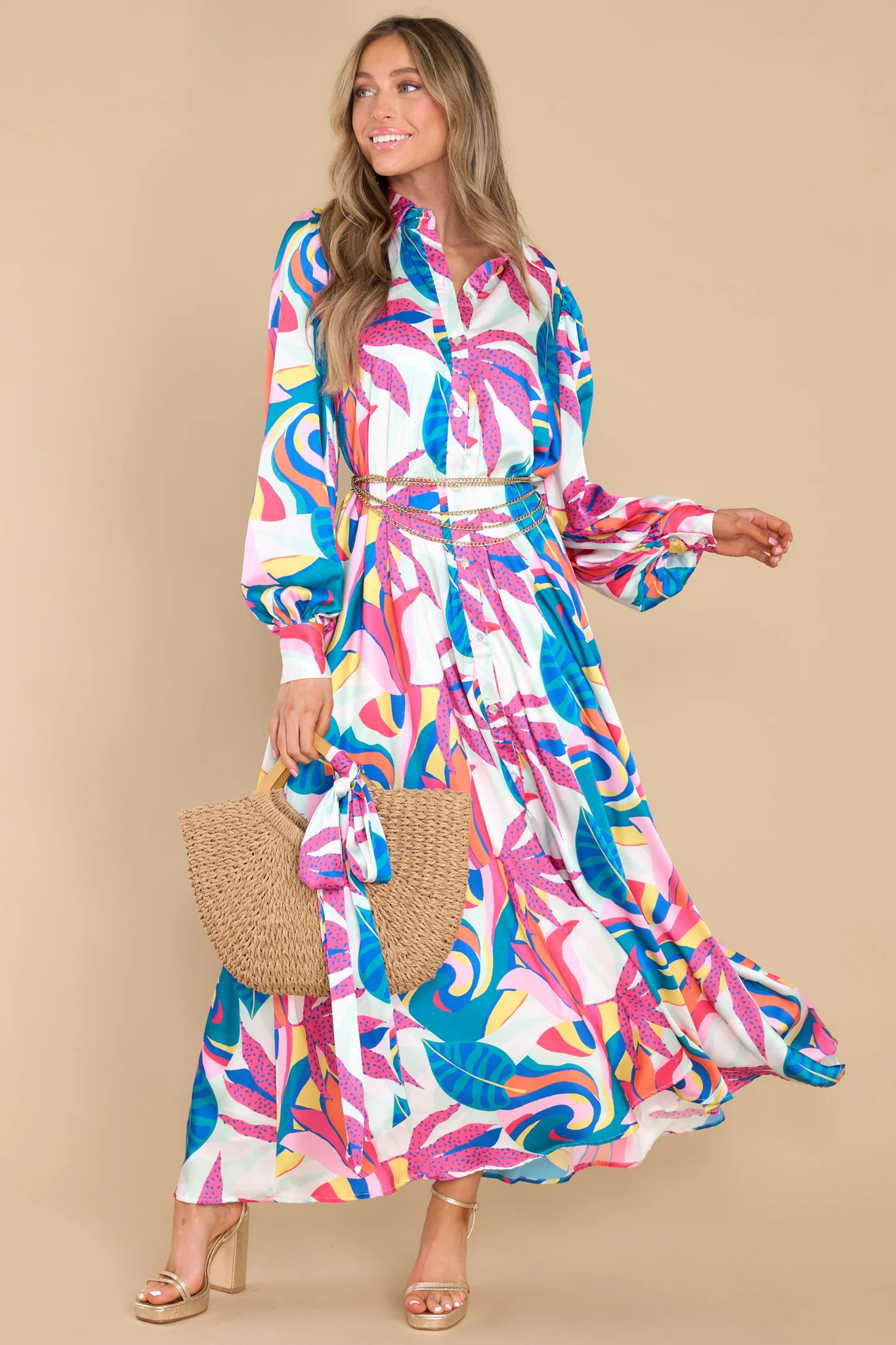 Run Away Together White Floral Dress | Red Dress 