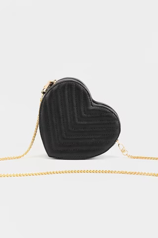 Carrie Heart Shaped Pebbled Crossbody | Francesca's