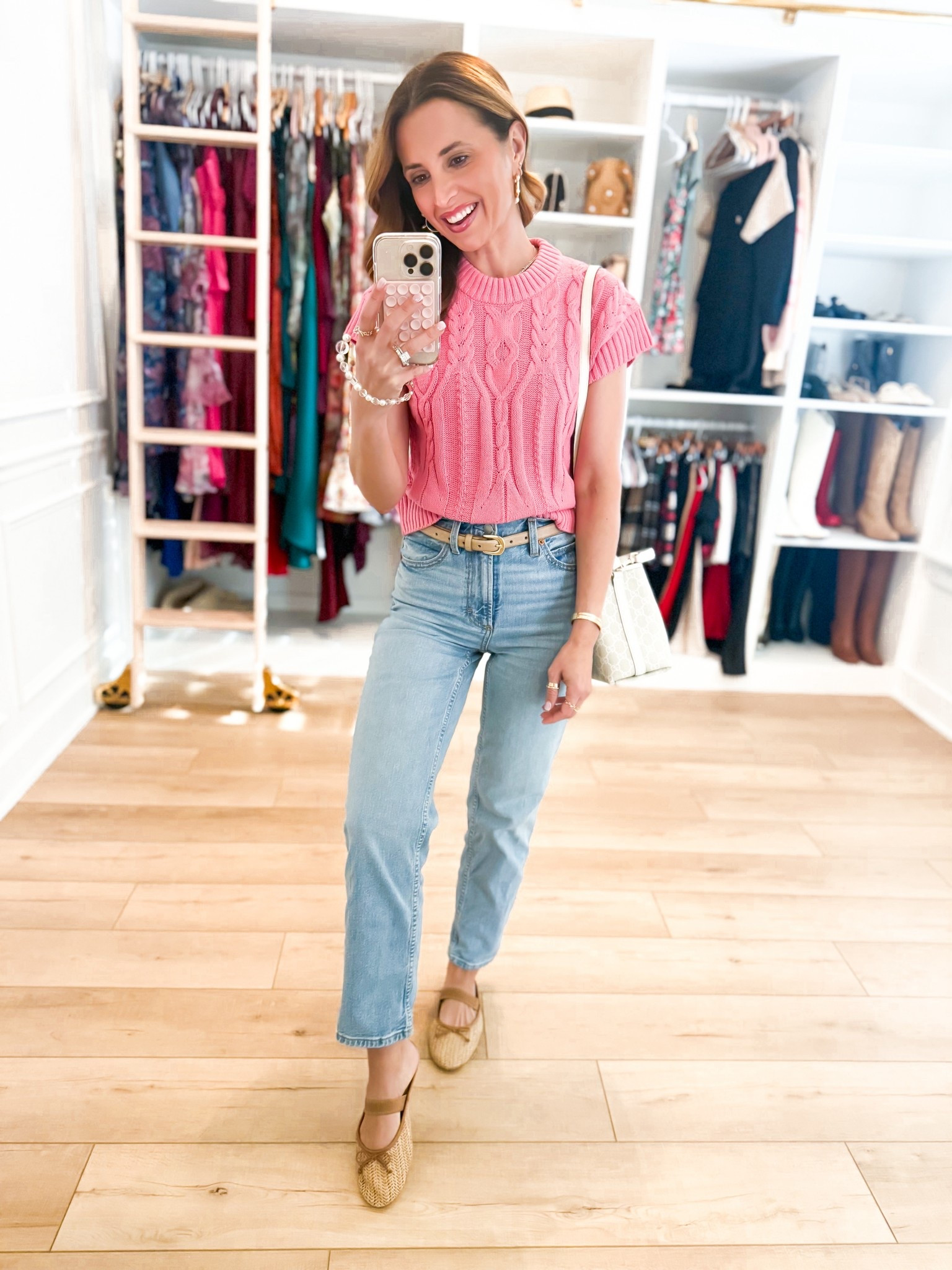 New target arrivals. I love this cable knit sweater top (XS) and straight leg jeans in 00 short. Ballet mule flats are TTS. Elevated casual outfit. Every day outfit. Mom outfit. Spring outfit.

#LTKootd #LTKPetite #LTKgrwm