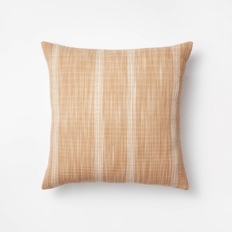 Woven Striped Square Throw Pillow Camel/Cream - Threshold™ designed with Studio McGee | Target