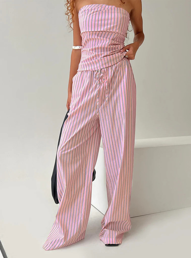 Chastaine Striped Pants Pink | Princess Polly AU