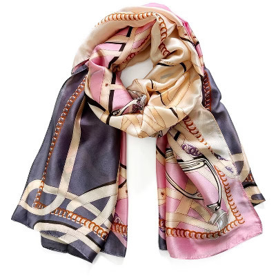 Wrapables Silk Like Satin Polyester Large Scarf Wrap, Pink Straps | Target