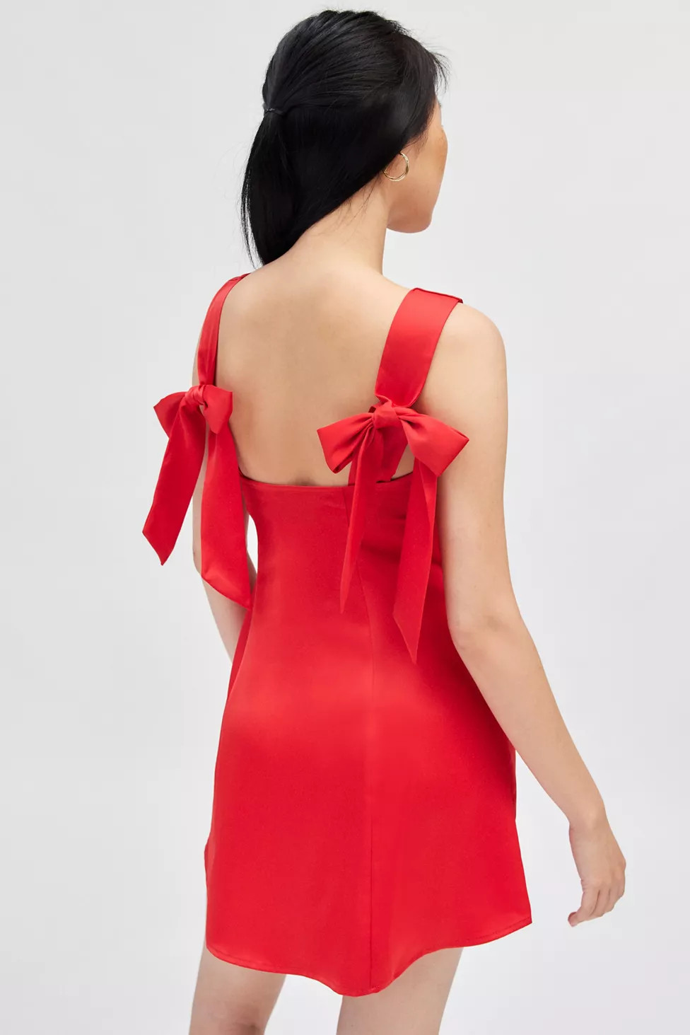 UO Bri Double Bow Satin Mini Dress | Urban Outfitters (US and RoW)