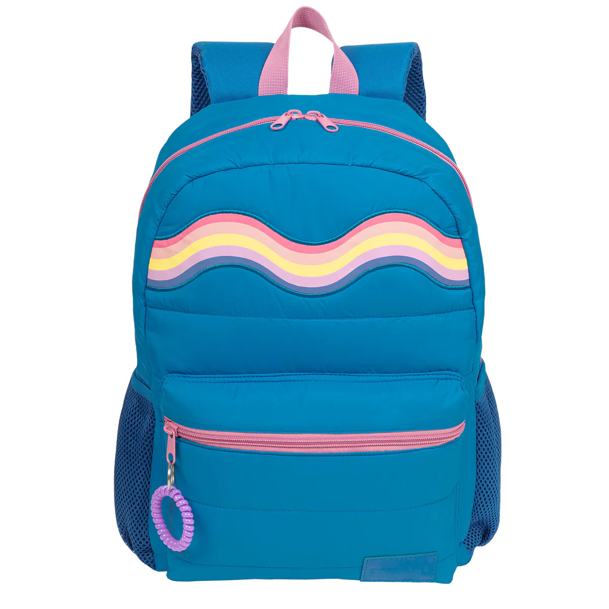 Debo Rainbow Puffer Backpack Turq | Fashion Angels