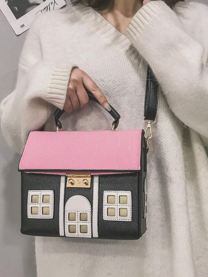 Saco de novidades pequeno em forma de casa alça superior | SHEIN