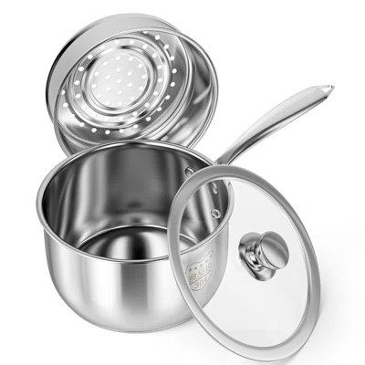 Cookware11 Stainless Steel Saucepan with Steamer Basket | Wayfair North America
