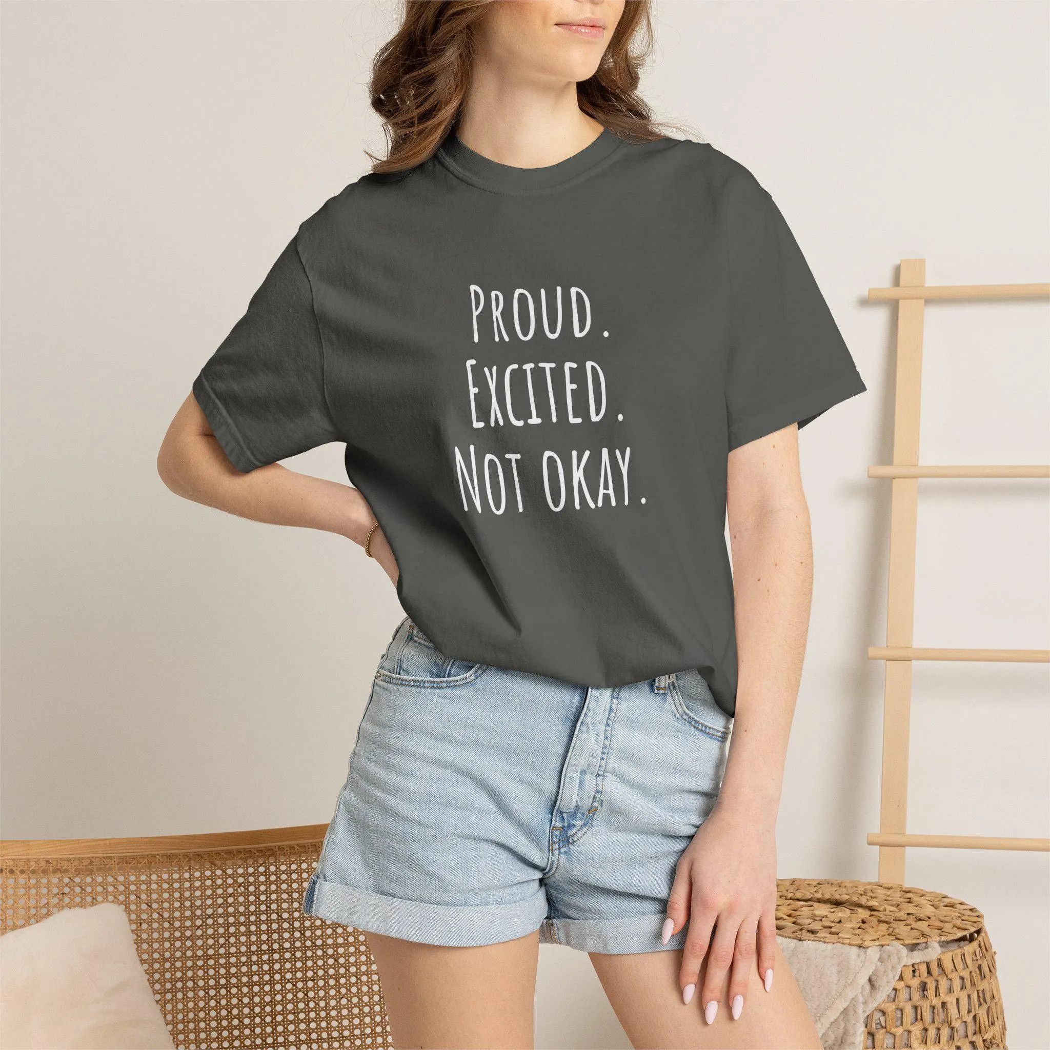 Proud Excited Not Okay College Mom Tee | Relaxed Fit Comfort Colors Shirt | Etsy (Global)