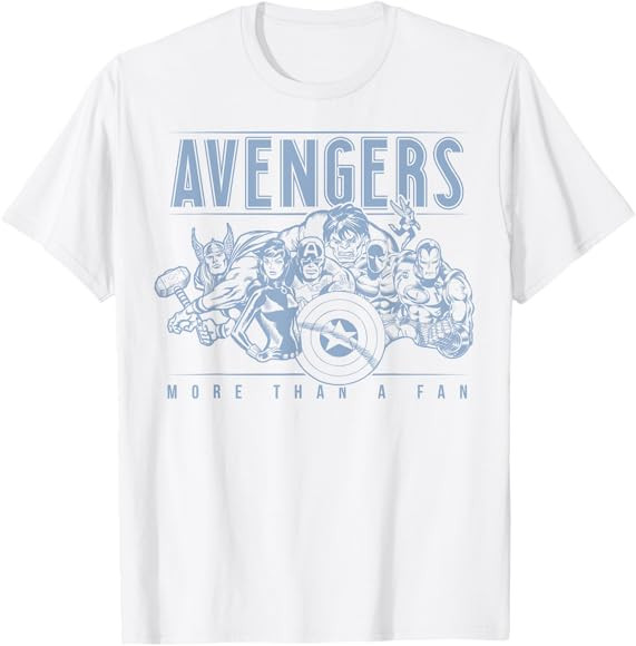 Marvel Avengers More Than A Fan Vintage Outline T-Shirt | Amazon (US)