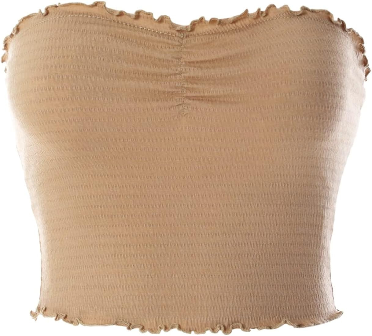 MixMatchy Women's Smocked Lettuce Edge Tube Top | Amazon (US)