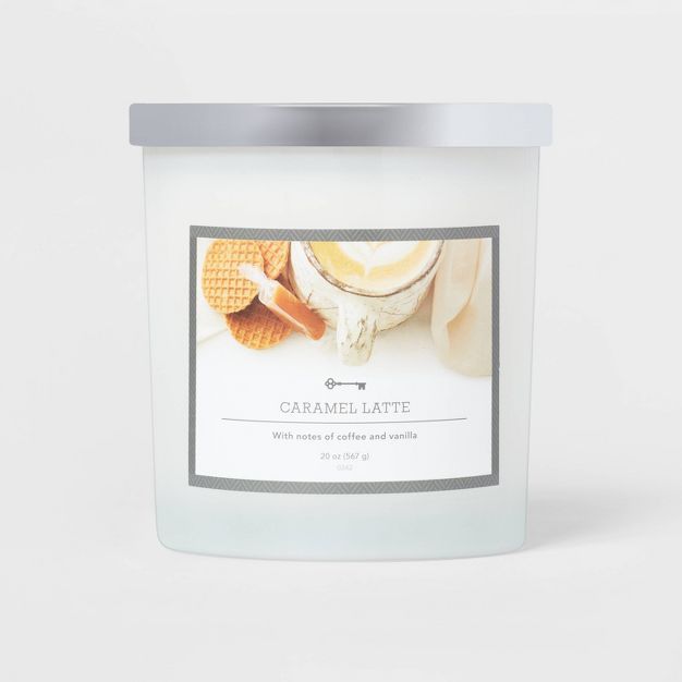Lidded Glass Jar Caramel Latte Candle White - Threshold™ | Target