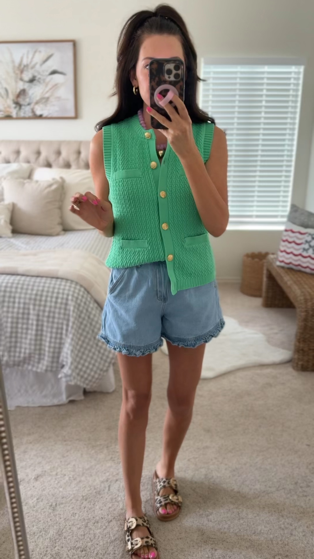 The leopard sandals styled! Still 40% off right now!! Run tts 
I sized up one in the shorts
Medium sweater, if you can grab it—do it!! Giving Jcrew😍😍

#LTKSeasonal #LTKootd #LTKSaleAlert