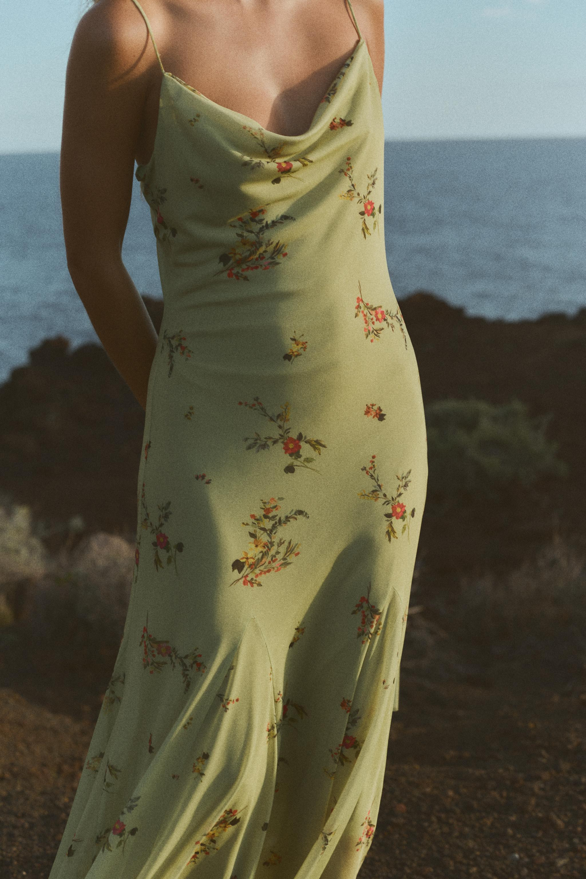 PRINTED TULLE MIDI DRESS | Zara US