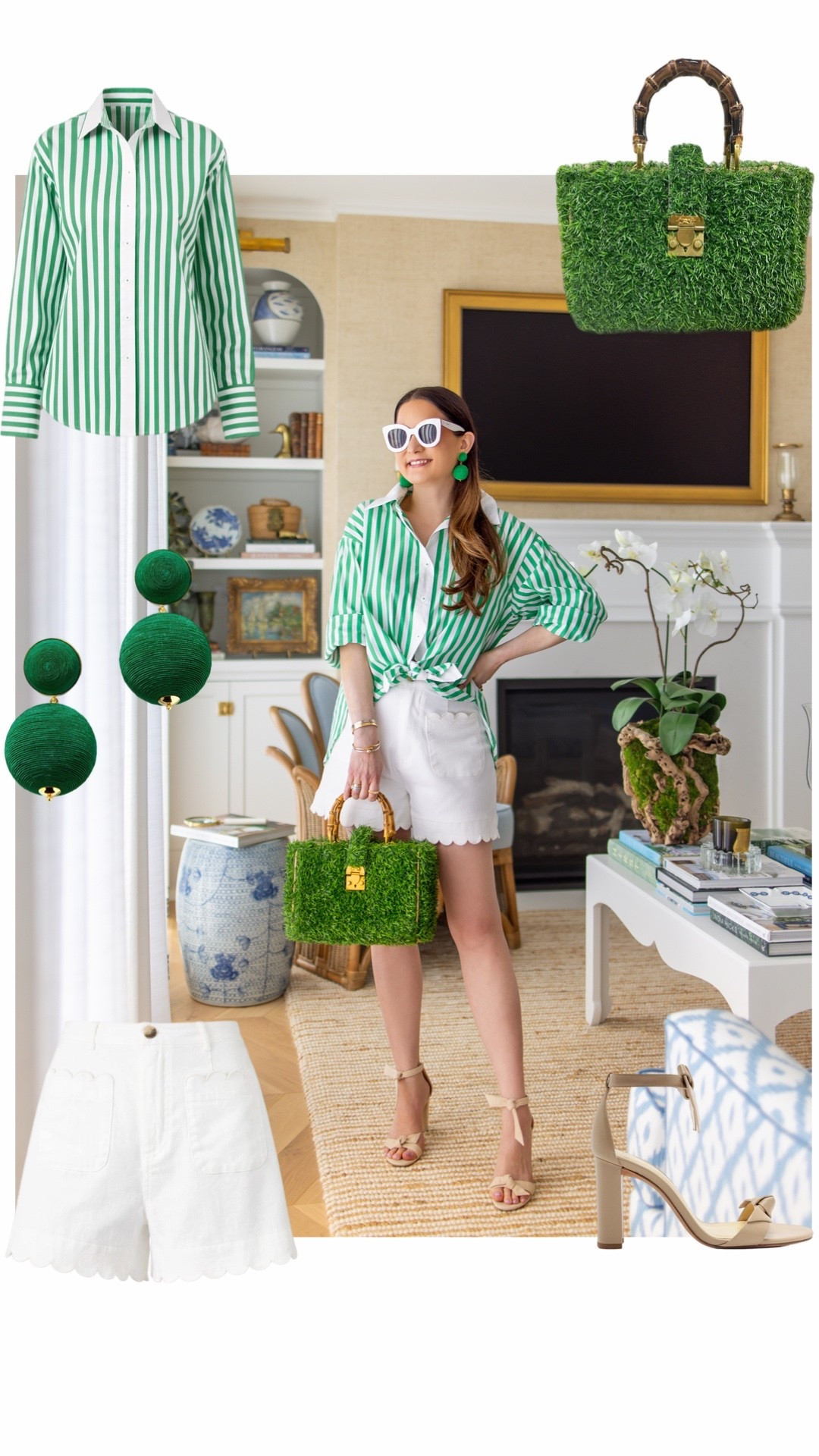 Love this spring outfit featuring a striped dress, scalloped shorts, and spring accessories. 

#LTKgrwm #LTKootd #LTKSeasonal