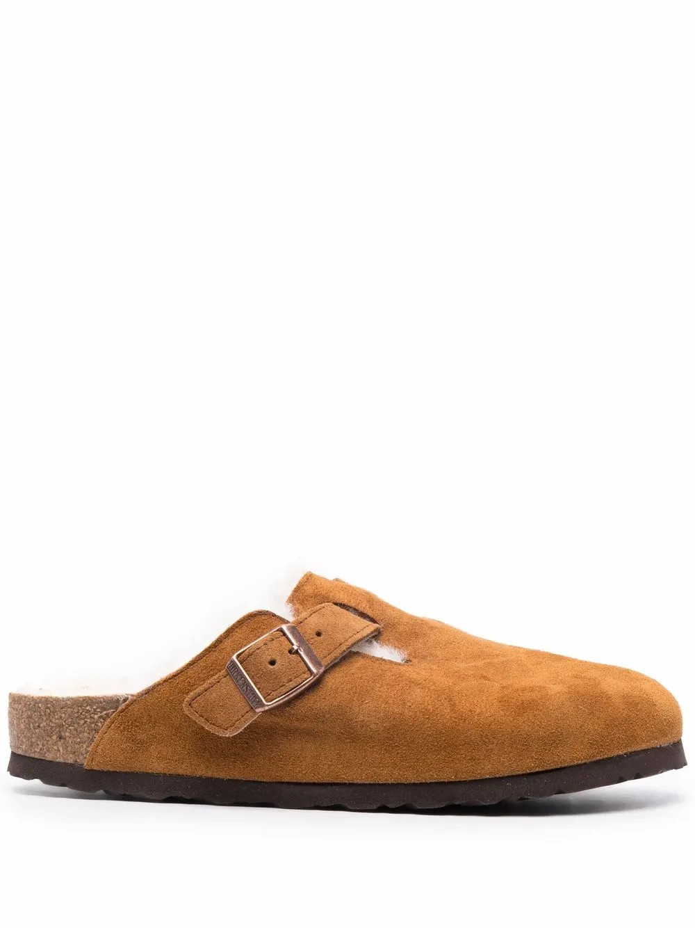 Birkenstock Boston fur slippers - Brown | Farfetch Global