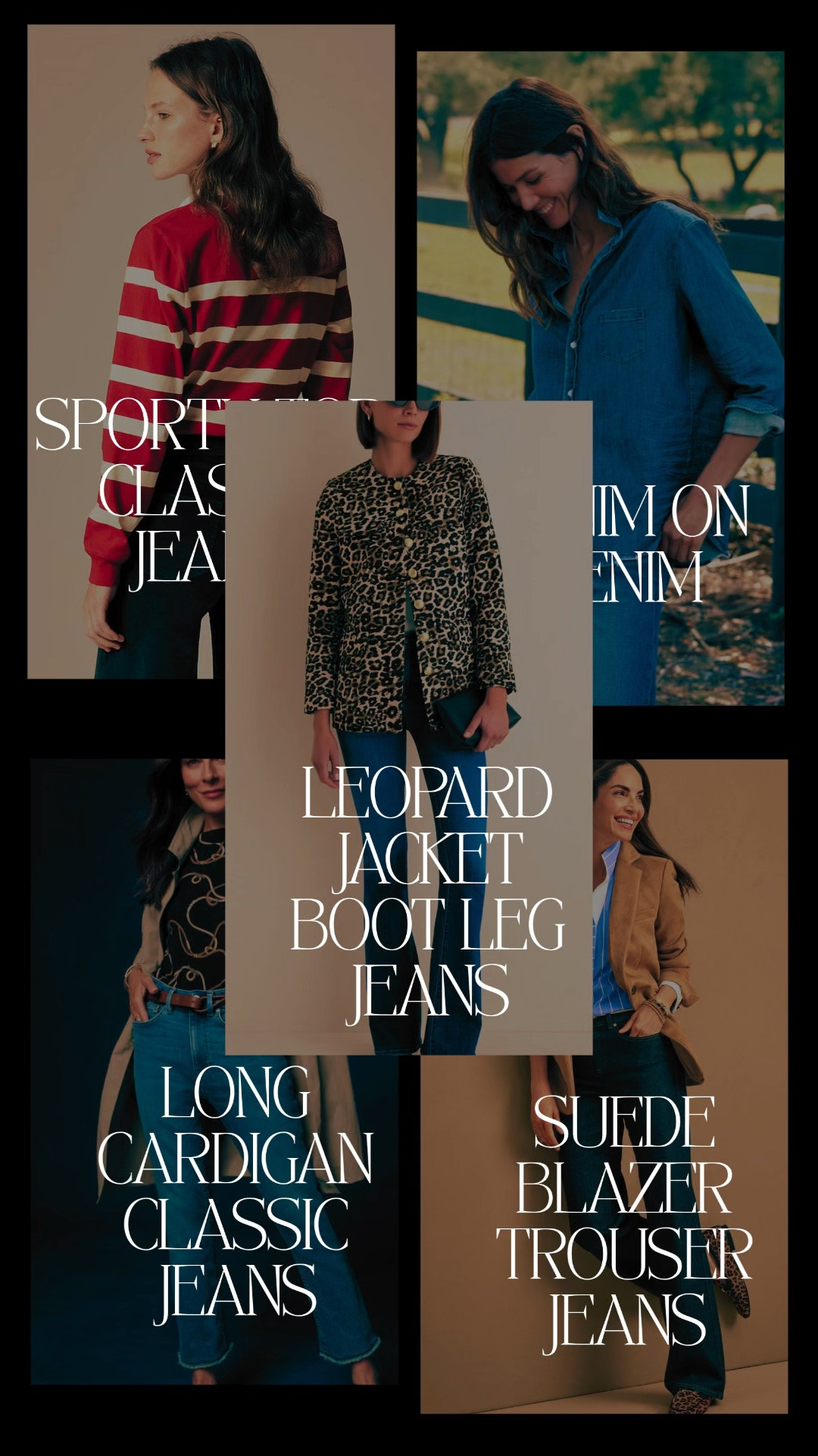 Five denim looks you will wear on repeat this fall. 
🍂Pair with a ruby shirt & sneakers.
🍂Wear head to toe denim. 
🍂Add a button down shirt and suede blazer.
🍂Go with a long cardigan and printed tee.
🍂Top with a leopard jacket. 
Fall Outfits. Denim Outfits. Complete Looks.

#LTKOver40 #LTKTravel #LTKSeasonal