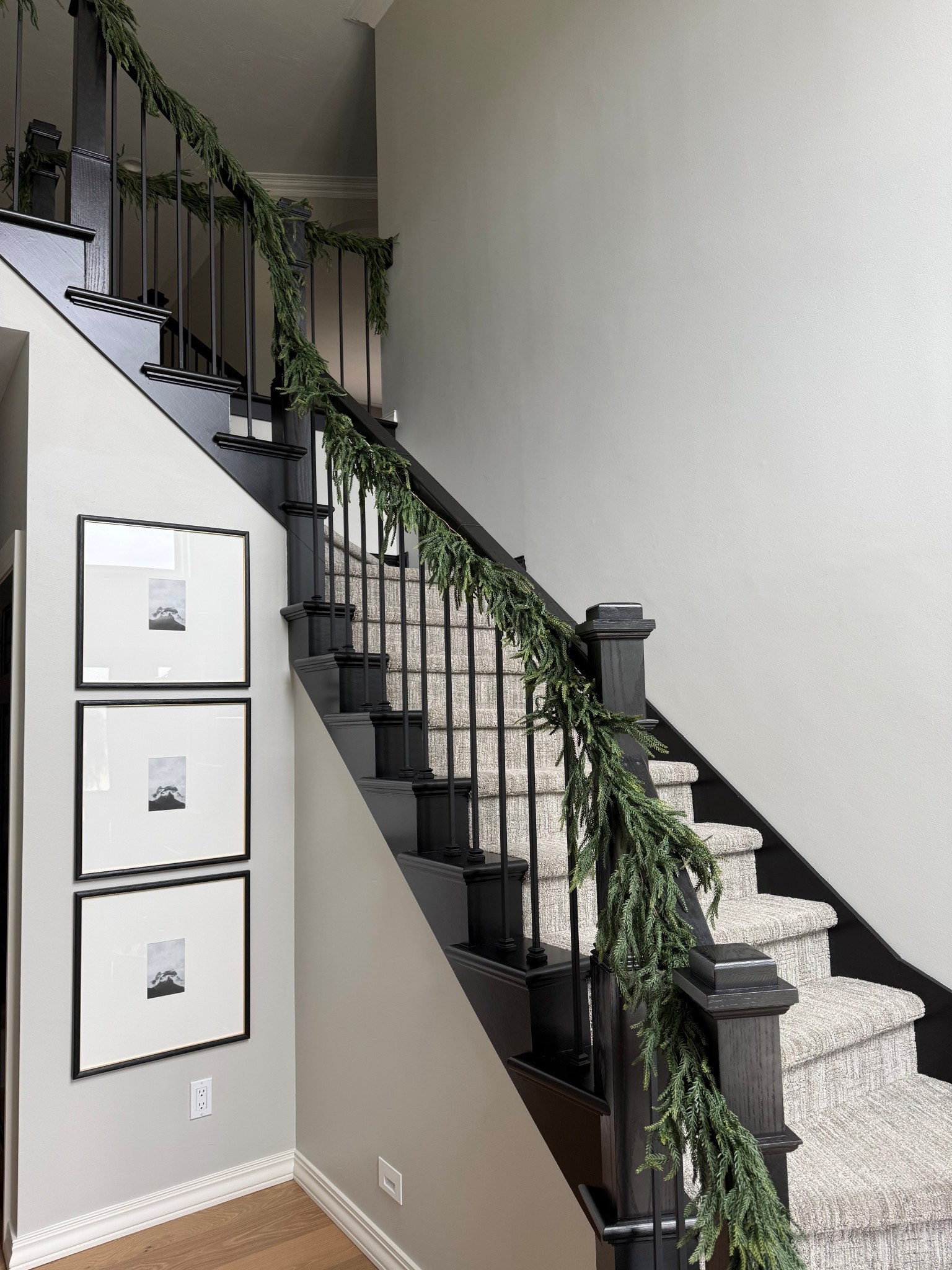 Staircase decor
Greenery
Faux garland
Walmart home 

#LTKHome #LTKSeasonal