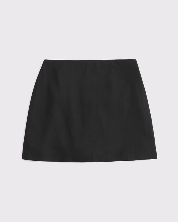 The A&F Scarlett Curve Love Linen-Blend Mini Skort | Abercrombie & Fitch (US)