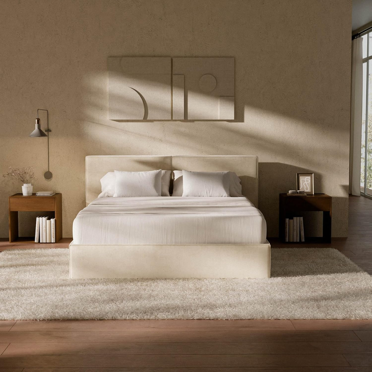 RECCI Platform Bed Frame with Plush Upholstered Headboard, Noise-Free Stability, Easy Assembly, W... | Amazon (US)