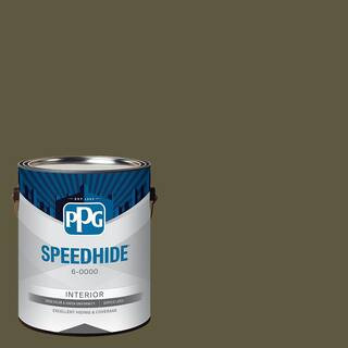 SPEEDHIDE 1 gal. PPG1113-7 Olive Green Eggshell Interior Paint PPG1113-7SH-01E - The Home Depot | The Home Depot