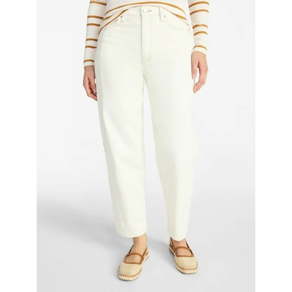 Time and Tru Women's High Rise Barrel Jeans, 28" Inseam, Sizes 0-20 | Walmart (US)