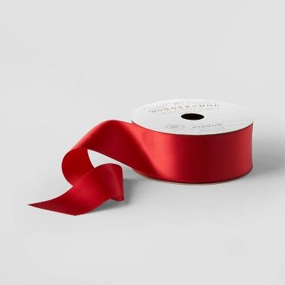 1.5" Satin Fabric Ribbon Cranberry Red 36ft - Wondershop™ | Target