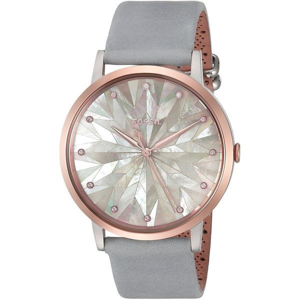 Fossil Women's ES4106 'Vintage Muse' Crystal Grey Leather Watch | Bed Bath & Beyond