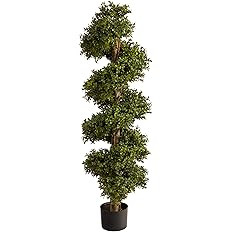 Nearly Natural 46in. Boxwood Spiral Topiary Artificial Tree | Amazon (US)