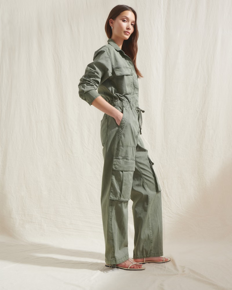 Women's Long-Sleeve Utility Jumpsuit | Women's Dresses & Jumpsuits | Abercrombie.com | Abercrombie & Fitch (US)