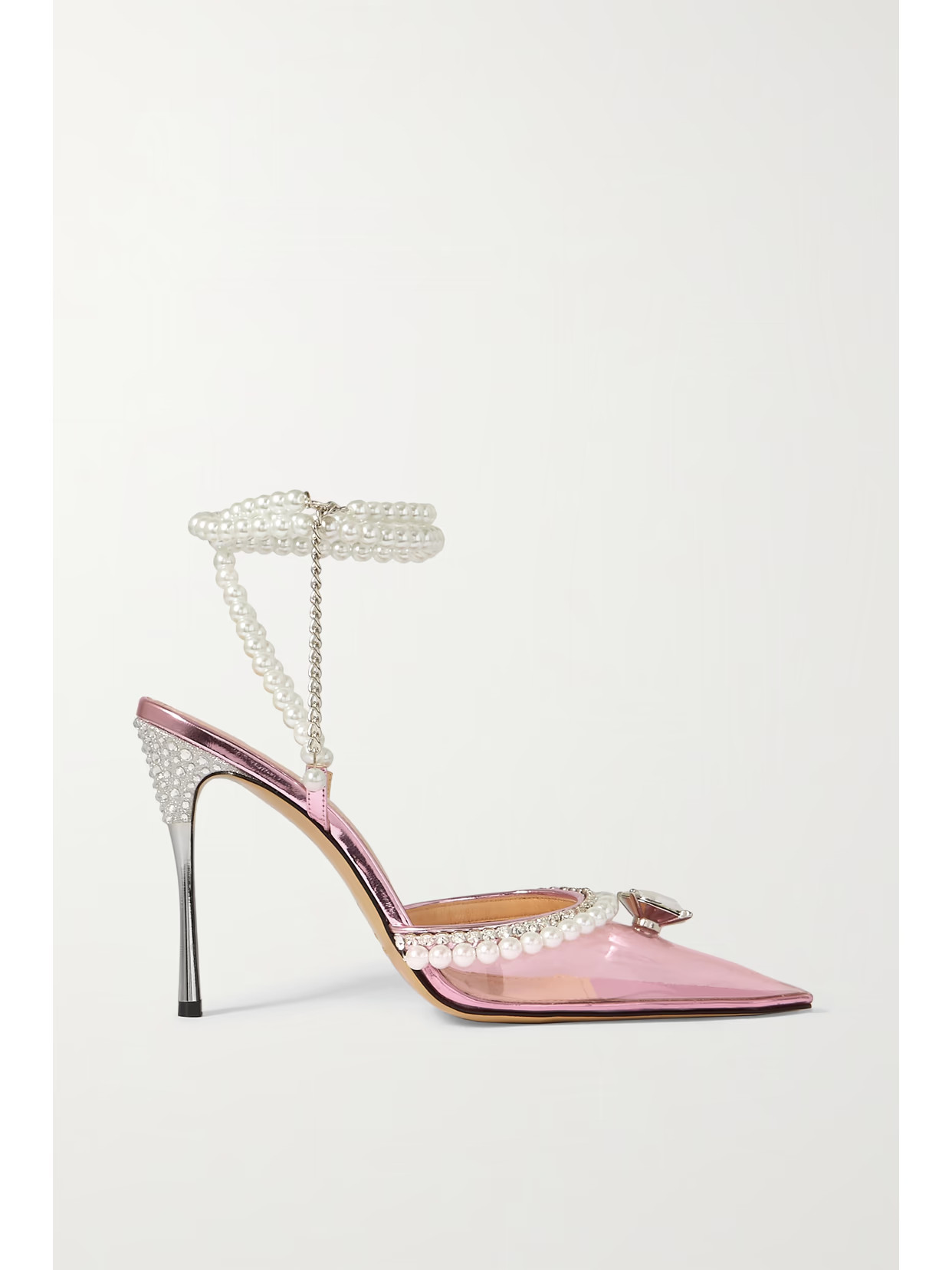 MACH & MACH - Diamond Of Elizabeth Embellished Pvc And Patent-leather Sandals - Pink | NET-A-PORTER (US)