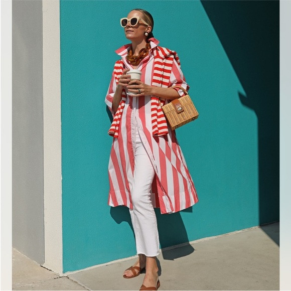 Lake Pajamas x Atlantic Pacific Marnie Caftan in Granita Stripe SZ Large L  NEW | Poshmark