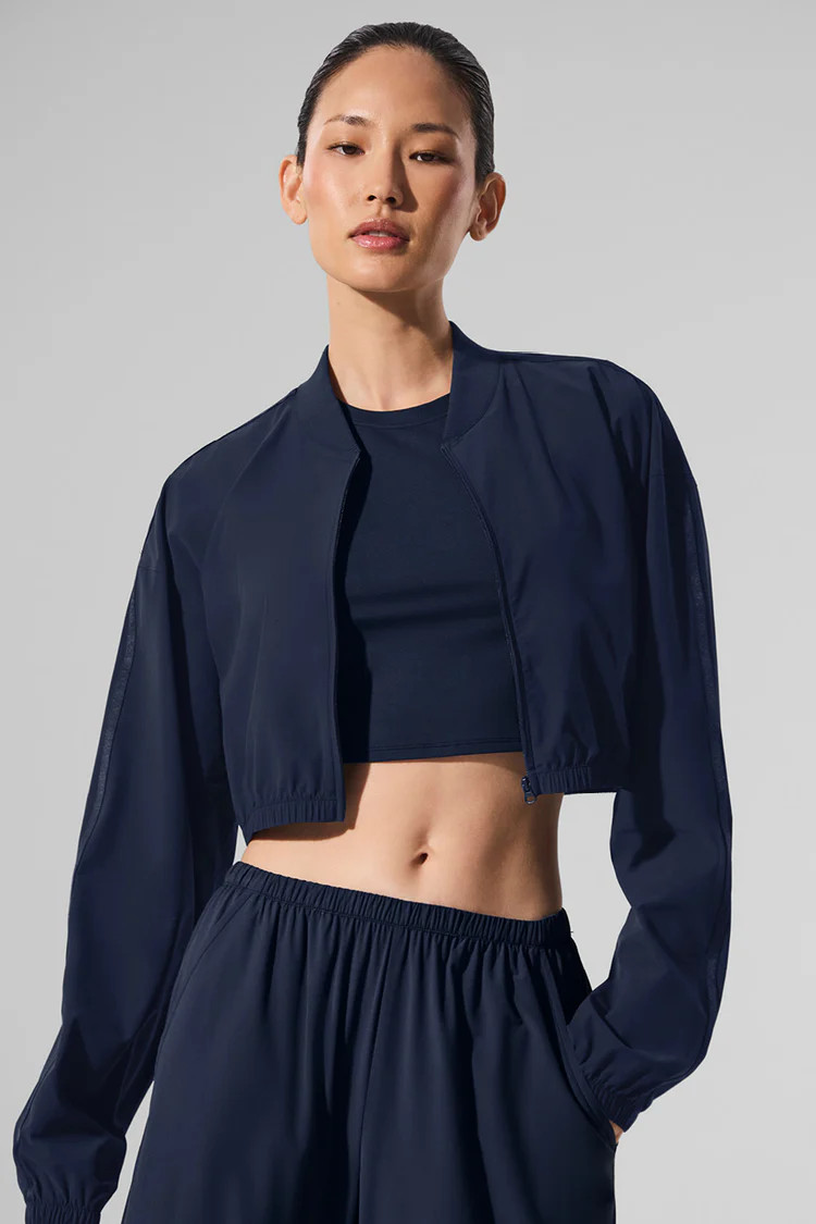 Cropped Breezy Full-Zip Cover Up | Alo Yoga (US)