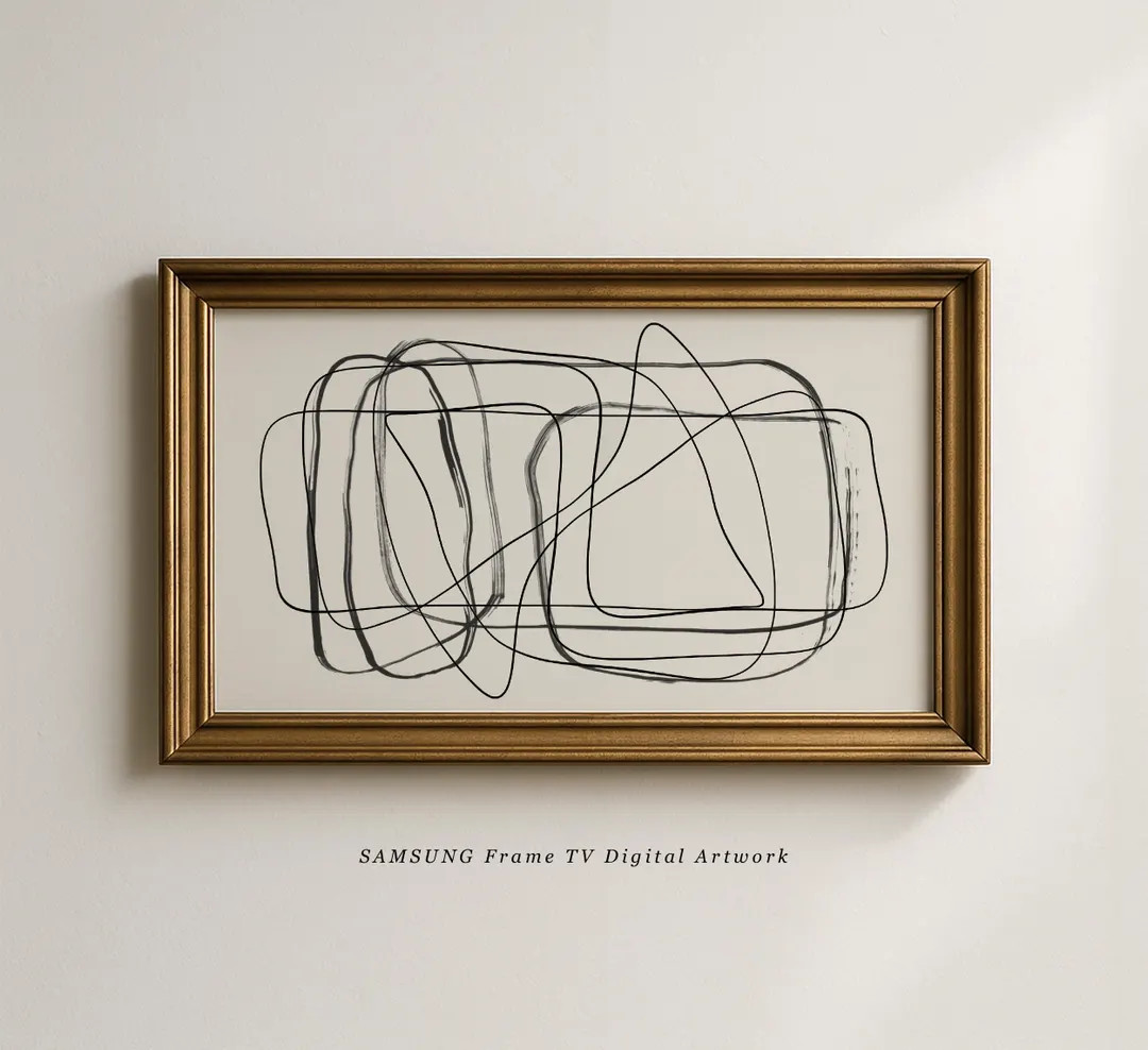 Abstract Line Art for Samsung Frame TV | Modern Black and White Download | Samsung Frame TV Art B... | Etsy (US)