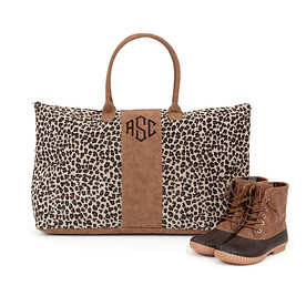 Monogrammed Leopard Weekender | Marleylilly