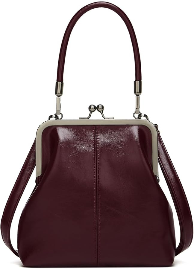 Women's Kiss Lock Crossbody Bag PU Leather Kiss Clasp Purse Handbags Crossbody Shoulder Bags Hobo... | Amazon (US)