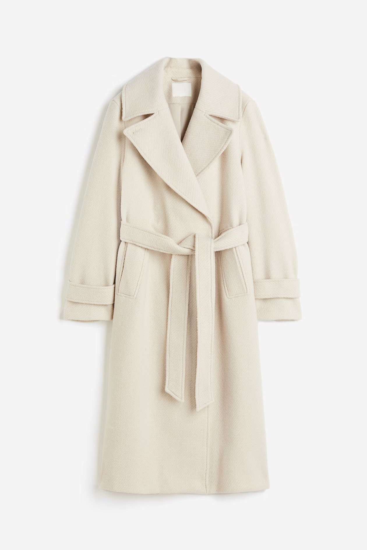 Abrigo de sarga con cinturón de anudar - Beige claro - MUJER | H&M ES | H&M (FR, IT, ES, PT, BE)