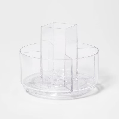 Make-Up Turntable Beauty Organizer Small - Brightroom™: Clear Plastic Makeup Storage with 5 Com... | Target