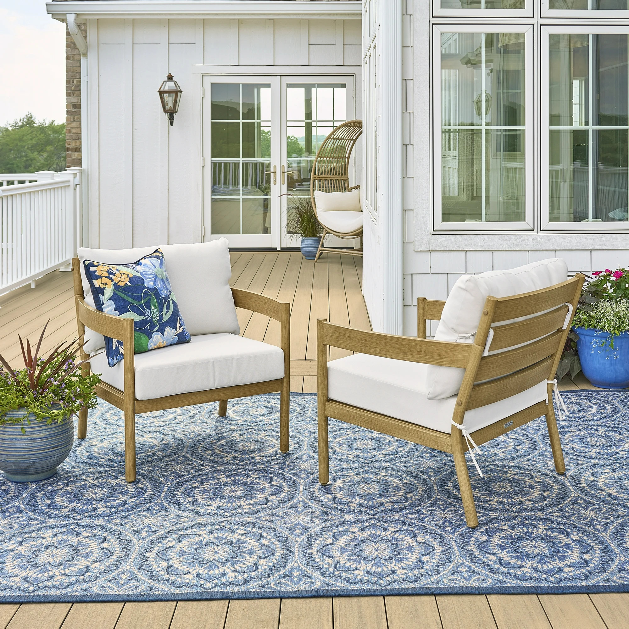 Better Homes & Gardens Astrid Outdoor Lounge Chair, 2 Pack - Walmart.com | Walmart (US)