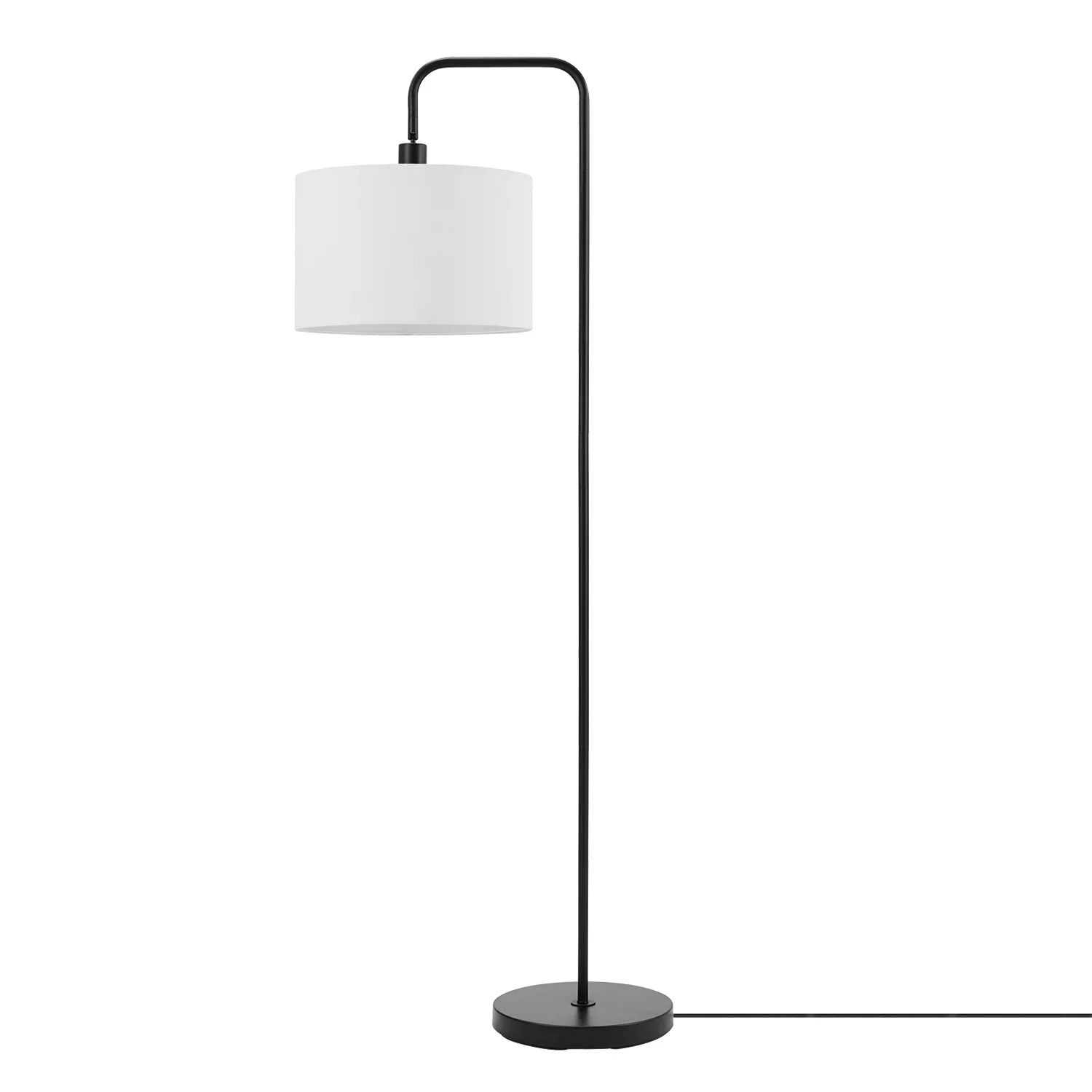 Globe Electric Barden 58" Matte Black Floor Lamp with White Linen Shade, 67065 | Walmart (US)