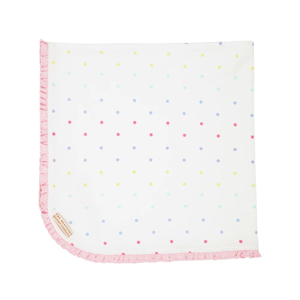 Baby Buggy Blanket - Dudley Dot with Palm Beach Pink | The Beaufort Bonnet Company