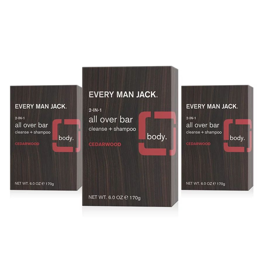 Every Man Jack Cedarwood Bar Soap for Body and Hair, Naturally Derived, 6 oz (3 Pack) | Walmart (US)
