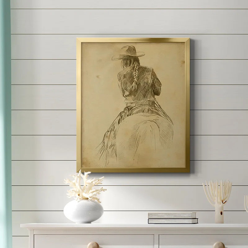 Cowgirl on Horseback I Premium Framed Canvas - Ready to Hang | Wayfair North America