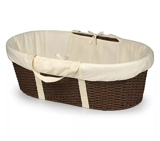 Badger Basket Wicker-Look Woven Baby Moses Changing Basket - QVC.com | QVC