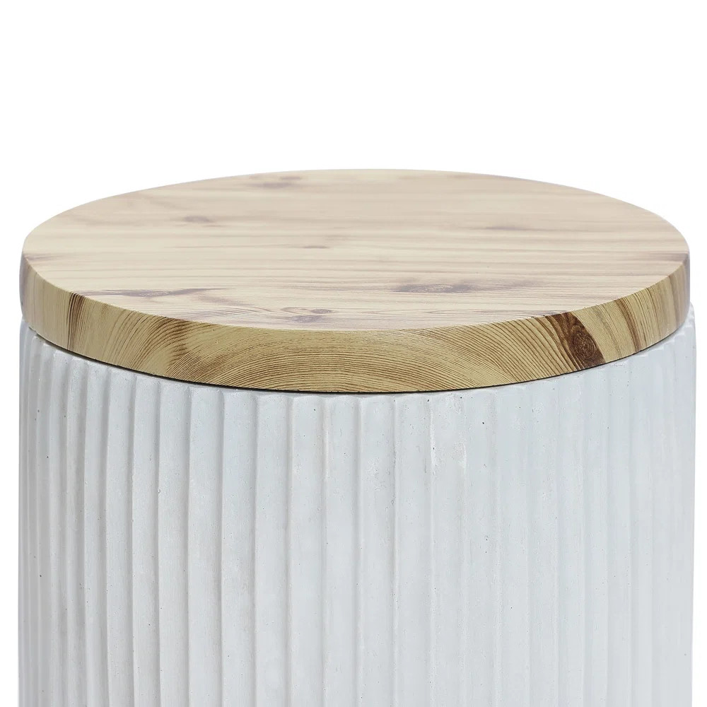 Ivy Bronx Tommen Cement Outdoor Side, End Table with Storage, Outdoor Accent Table, Housewarming ... | Wayfair North America